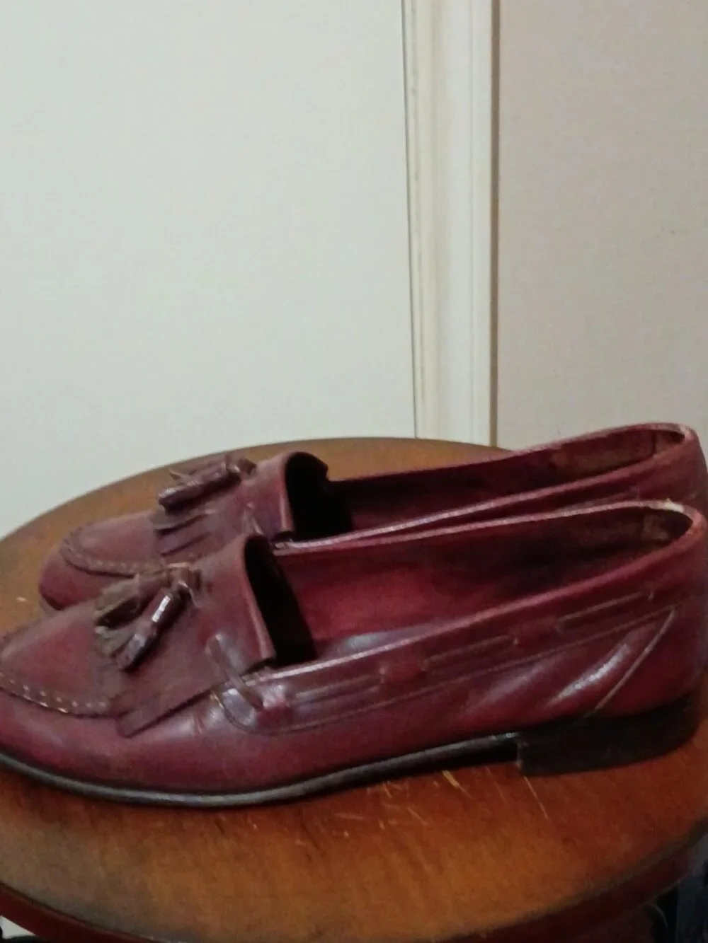 Men's Bally Mens Lorenzo Tassel Loafer Burgundy Soft Leather Dress Shoes 9.5M